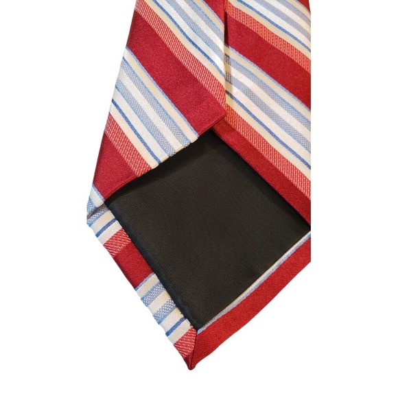Arrow Mens Necktie Tie Red White Blue Striped Silk Neck Tie Career - Picture 7 of 11